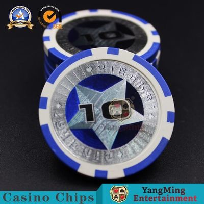 Texas Hold’Em Poker Gambling Table Laser Sticker Chips 11.5g Clay Core Poker Star