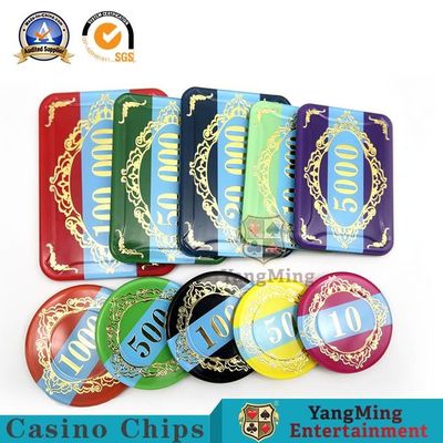 Kwaliteit Vastgestelde Aangepaste de Vleksteun van 760 PCs Texas Black Jack Bronzing Plastic Chips Two-Layer Acrylic Anti-Counterfeiting Chip fabriek