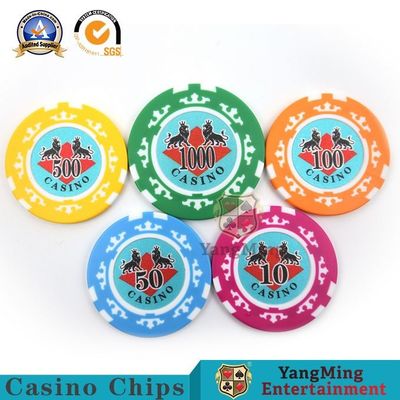 American ABS Clay Texas Hold'Em Poker Chip Set 760 Pcs Eight Crowns Casino Dedicated Sticker Anti-Counterfeiting Chip