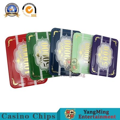 94*66mm Plastic Casino Poker Chip Set Rectangle Round