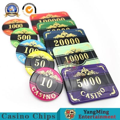 50mm Crystal Acrylic Chips Set Texas Hold 'Em Hot Stamping Plastic Chips