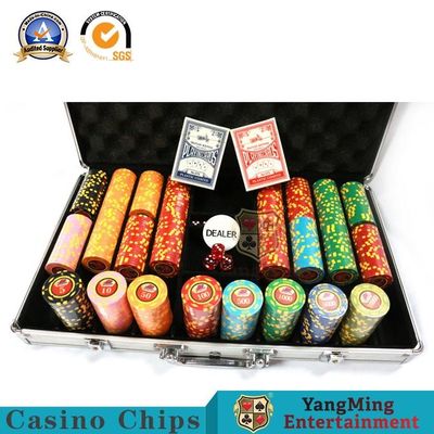 600 Pieces 12g Iron Core Clay Poker Chip Set ABS Texas Hold'Em Digital Sticker Code