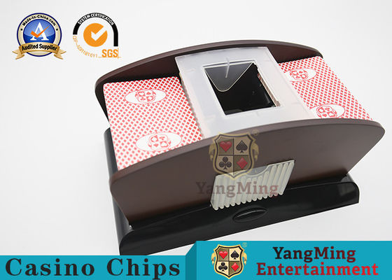 Wood Color Plastic 2 Pairs Poker Card Shuffler Silent Baccarat Texas Table Game