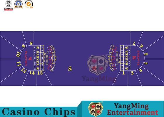 Original Design And Custom-Made 15 Player Shalf-Circle Baccarat Poker Tablecloth Gambling Table Layout Support Wholesale
