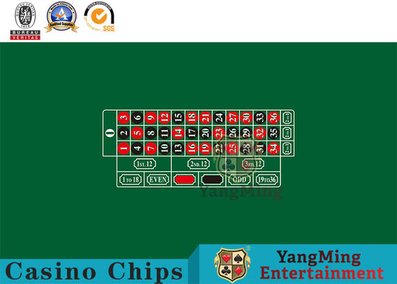 American Single 0 Green Color Standard Roulette Gambling Poker Chip Table Tablecloth Waterproof Layout Support Custom