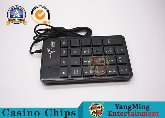 Kualitas Aksesoris Permainan Kasino Plastik Black Mute Mini Keyboard With Cable pabrik