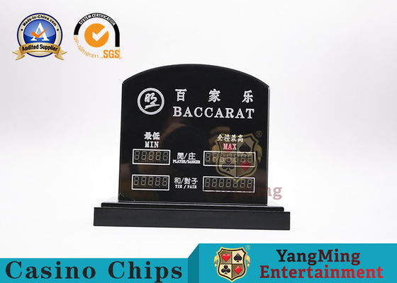 High-Through Acrylic LED Lights Electronic Digital Lights Betting Limit Red Signs Entertainment Baccarat Poker Table