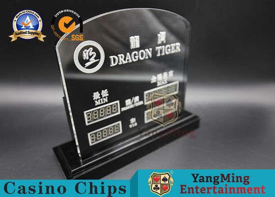 High-Through Acrylic LED Lights Electronic Digital Lights Betting Limit Red Signs Entertainment Baccarat Poker Table