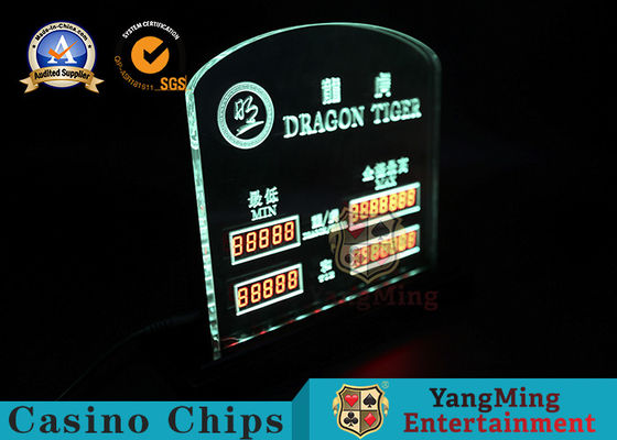 Jakość Wysokoprzepustowe akrylowe światła LED Elektroniczne cyfrowe światła Limit zakładów Czerwone znaki Rozrywka Stół do pokera Baccarat fabryka