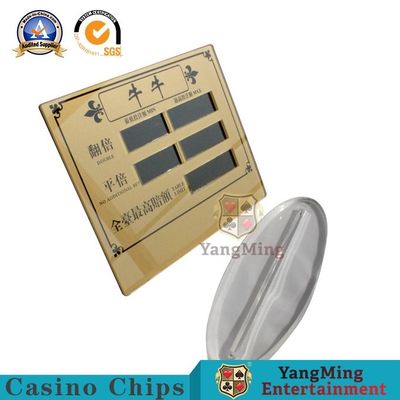 Quality Acrylic Golden Transparent NiuNiu Gambling Poker Game Limited Red Card Entertainment Chip Table Manual Digital Sign factory