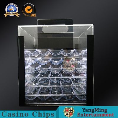 Translucent Texas Clay Poker Chip Coin Case 1000 Pieces Of 40mm Diameter Round  Acrylic Anti-Counterfeiting Chips Case