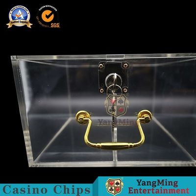 गुणवत्ता पारदर्शी मोटी एक्रिलिक दो-ग्रिड चिप बॉक्स कस्टम धातु लॉक लक्जरी संस्करण पोर्टेबल पोकर चिप कार्ड भंडारण बॉक्स कारखाना