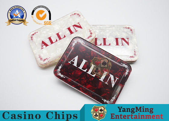 Red & White Hot Stamping Square Positioning Card Texas Hold 'Em Professional Game Table Accessories ALL IN Dealer Brand