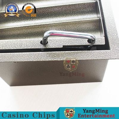 Brass-Colored Metal Iron Double-Layered Chip Tray With Lock Baccarat Poker Acrylic Clay Anti-Counterfeiting Chip Bracket