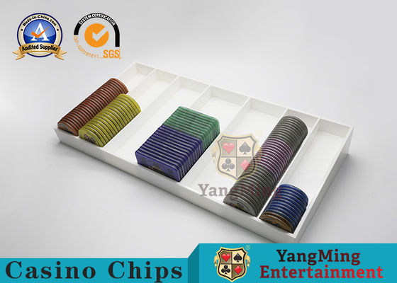 Quality High Quality Environmentally Friendly Acrylic Chip Tray White ABS Plastic Baccarat Texas Anti-Counterfeiting Chips Coin factory
