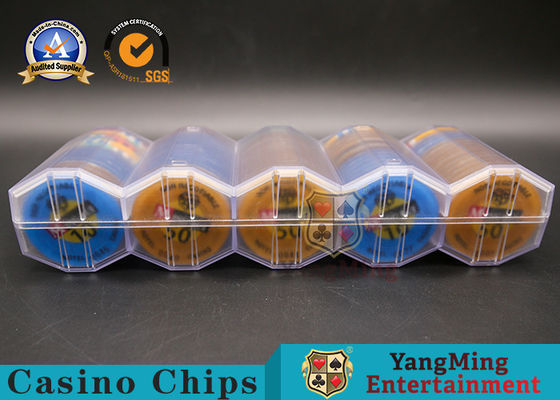 Kalite Poker Kulübü Özel Elmas Buzlu Çip Kılıfı 100 Adet 45mm Kombinasyon Çip Tutucu Kapaklı Eğlence Panosu fabrika
