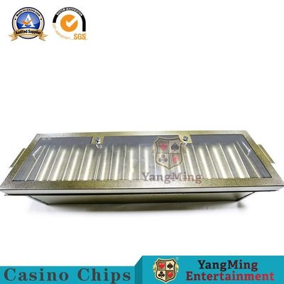 Electroplated Brass 14 Grid Metal Casino Chip Holder Double Layer