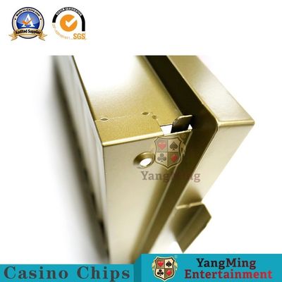 Quality 15 Grid Round Code Metal Glass Cover Casino Chip Tray Single Layer factory