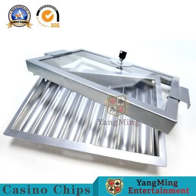 Silver White 8 Grid Blackjack Casino Chip Tray Anti Counterfeiting