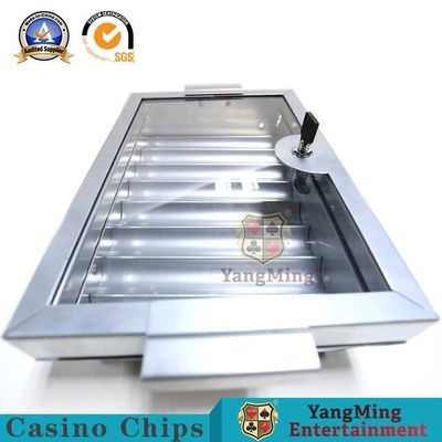 Quality Silver White 8 Grid Blackjack Casino Chip Tray Anti Counterfeiting factory