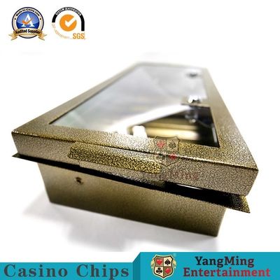 Electroplated Brass Color Metal Chip Tray Single Layer Glass Cover