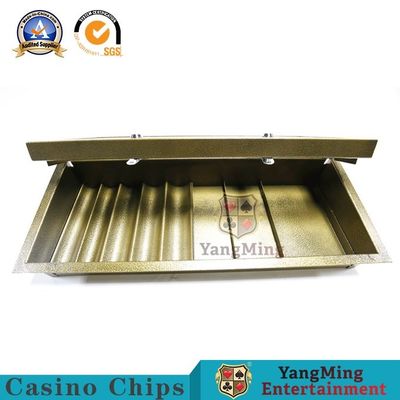 Electroplated Brass Color Metal Chip Tray Single Layer Glass Cover