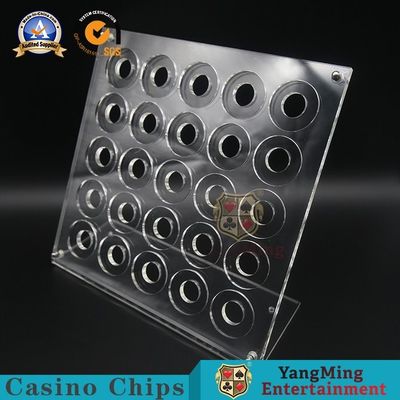 Quality Plastic Casino Game Accessories 30 Piece Poker Anti Counterfeiting Chip Display Stand factory