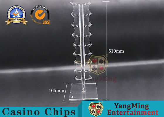 Quality 16Pcs Acrylic Round 40mm Casino Game Accessories Chip Coin Display Rack factory