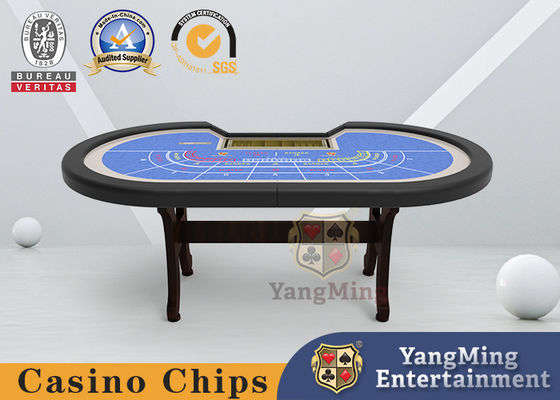 MDF Board Gambling 8 Digit Folding Poker Table I Shaped H Foot