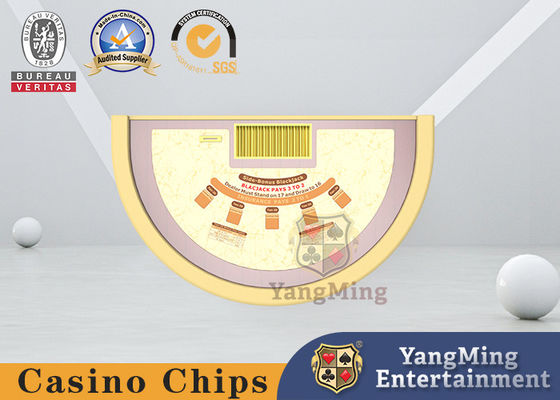 คุณภาพ MDF Board Blackjack Poker Game ตารางหมากรุกครึ่งวงกลมรอบเท้า โรงงาน