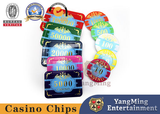 Quality 760 Pieces Of Purple Light Anti-counterfeit Texas Hold 'em Hot Stamping Plastic Chip Set High-grade Crystal Acrylic Chip factory