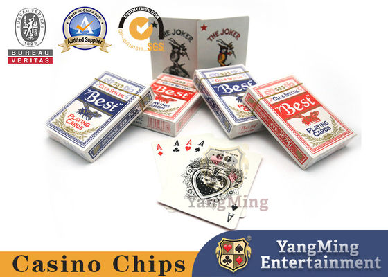 คุณภาพ 280gsm Blue Core Paper Playing Cards Casino Poker Table Games Card Color Box บรรจุภัณฑ์ โรงงาน