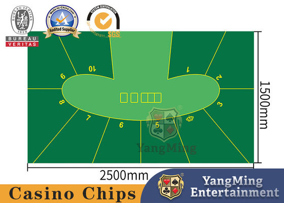 Quality Standard 8 Player Waterproof Poker Table Cloth , Poker Felt Table Cover factory