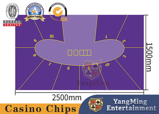 Kualitas Bentuk kacang-kacangan Pencetakan dua warna Standar 10 orang Texas Hold'em Poker Game Kasino Custom Tablecloth pabrik