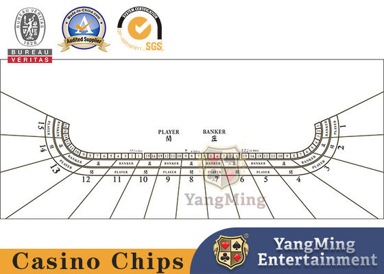 Kualitas 15 Meja Oval Baccarat Poker Waterproof Flannel Custom Design Hijau pabrik