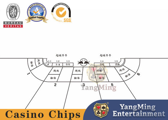 Kualitas SGS Baccarat Super Niuniu Casino Table Layout bahan sentuhan lembut pabrik