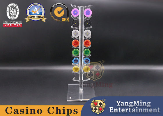 Qualità Mazza acrilica standard Chip Holder Display della Tabella 8Pcs del casinò delle roulette fabbrica
