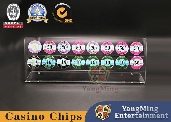 Quality 16 Horizontal Transparent Acrylic Roulette Poker Chip Stand factory