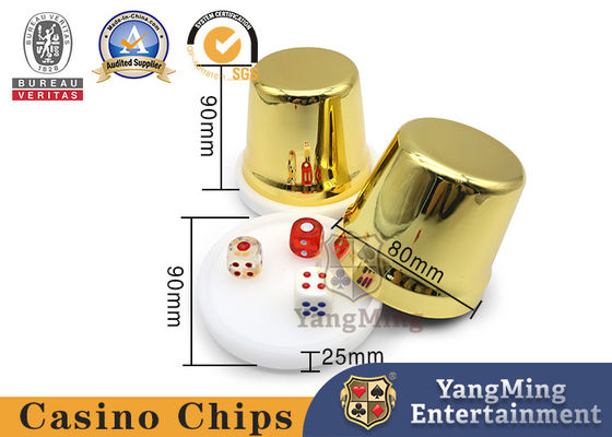 Casino Games Poker Table Golden Stainless Dice Cup Shaker For Gambling Games