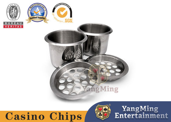 Qualidade Gota de aço inoxidável na tela do cinzeiro 	Suportes da bebida da tabela do pôquer dos acessórios do jogo do casino fábrica