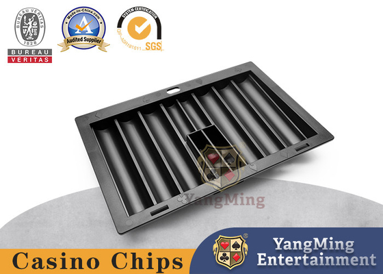 All Black Plastic Balckjack Dealer Chip Tray 50mm Diameter