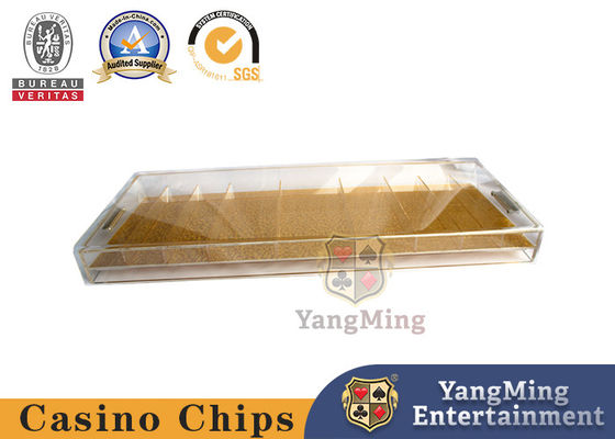Quality 9 Compartment Lockable Baccarat Table Top Chip Tray With Acrylic Handle factory