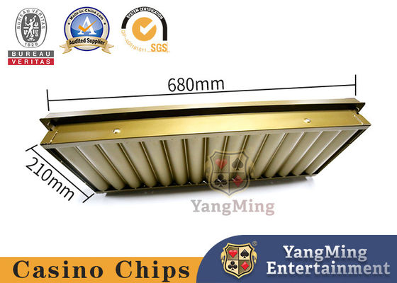 Quality 15 Grid Golden Chip Tray Rack Box Stainless Steel Iron Material Acrylic Transparent Cover Texas Hold’em Table factory