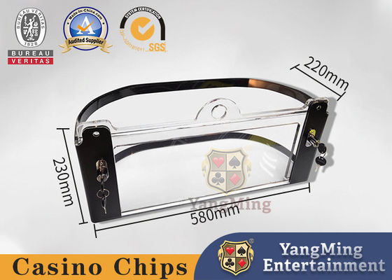 Quality Roulette Poker Table Chip Box Acrylic Transparent Tape Lock Chip Box factory