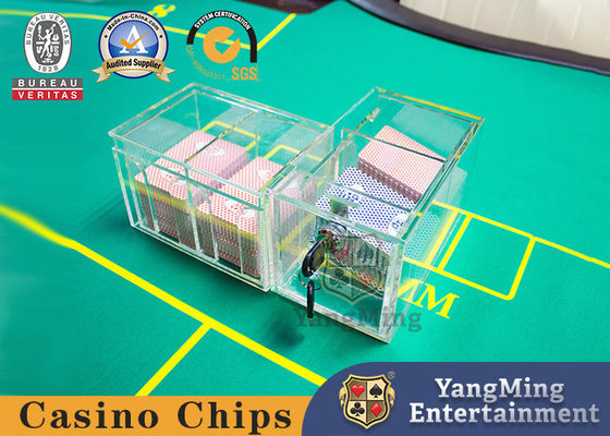 Qualité Porte-cartes entièrement transparent de baccara de jeu de poker avec la serrure usine