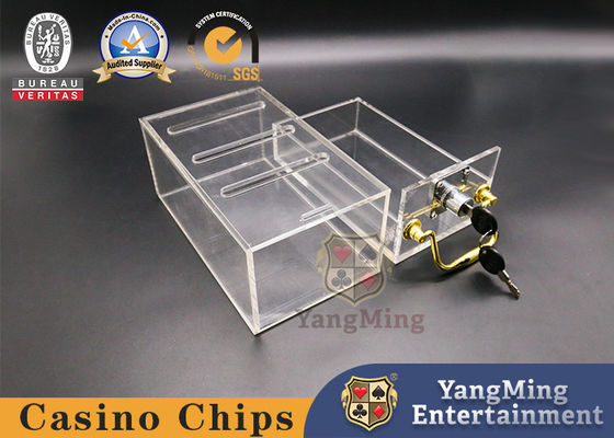 Qualité 8 entièrement transparents appareille la boîte à cartes portative de tisonnier de casino de solitaire de 90mm avec la serrure usine