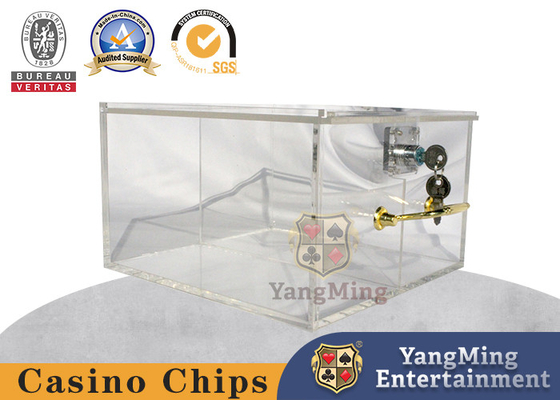 Lockable Transparent Acrylic 2 Grids Casino Chip Tray Portable Customizable