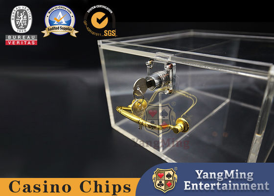 Quality Lockable Transparent Acrylic 2 Grids Casino Chip Tray Portable Customizable factory