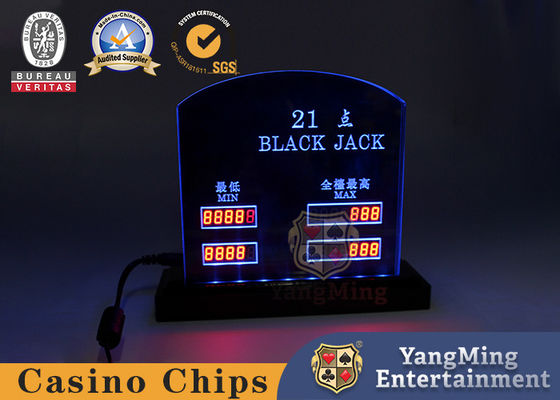 Kualitas Akrilik Ukiran Baccarat Black Jack Poker Game Countertop LED Elektronik Terbatas Kartu Merah pabrik