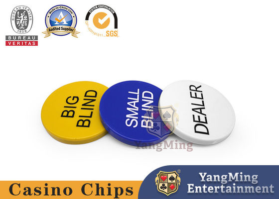 Qualität Kleine Vorhänge Texas Holdem Pokers 2Inch, große blinde und Händler-Schürhaken-Knöpfe Fabrik